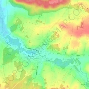 Limosin topographic map, elevation, terrain