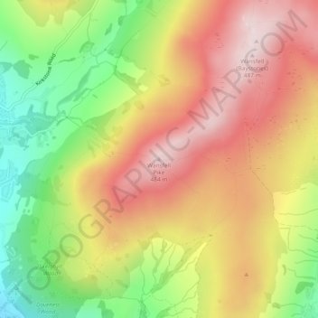 Wansfell Pike topographic map, elevation, terrain