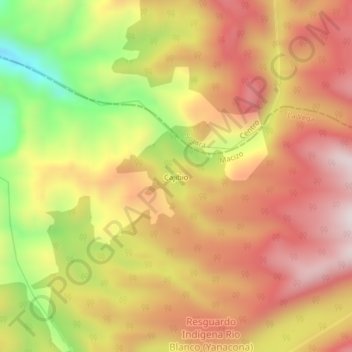 Cajibio topographic map, elevation, terrain