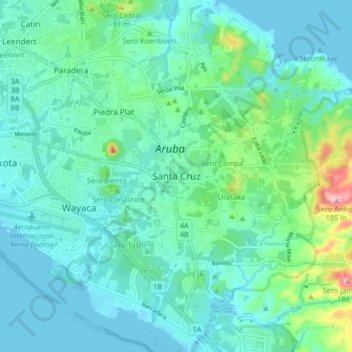 Santa Cruz topographic map, elevation, terrain