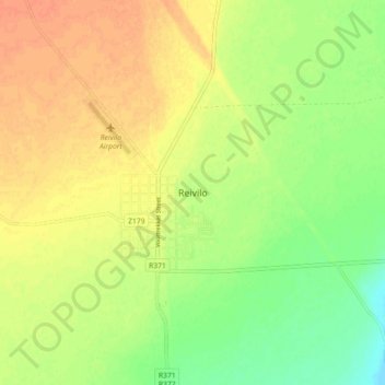 Reivilo topographic map, elevation, terrain