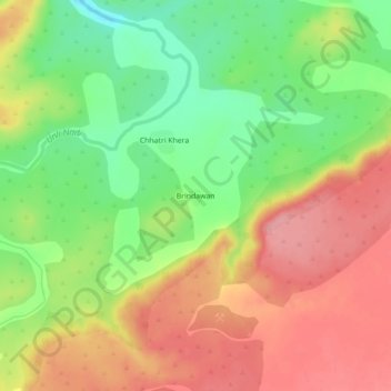 Brindawan topographic map, elevation, terrain