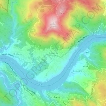 Sebolido topographic map, elevation, terrain