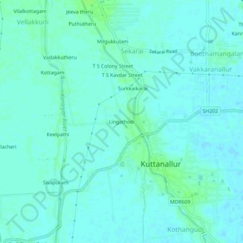 Lingathodi topographic map, elevation, terrain