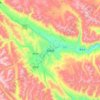 稻城县 topographic map, elevation, terrain