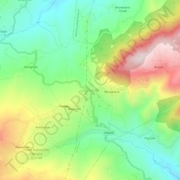 Lagrimone topographic map, elevation, terrain