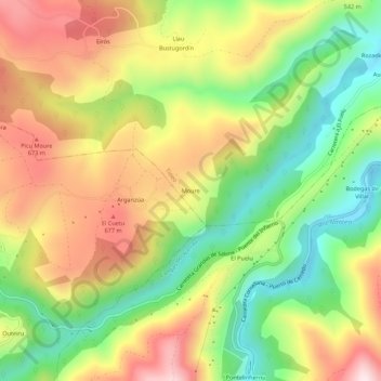 Moure topographic map, elevation, terrain