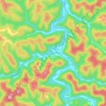 Tristan topographic map, elevation, terrain