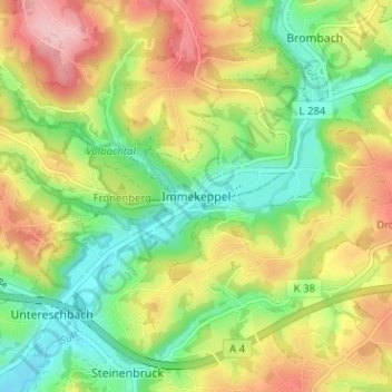 Immekeppel topographic map, elevation, terrain
