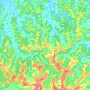 Lari topographic map, elevation, terrain