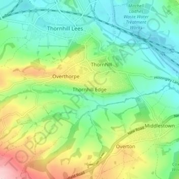 Thornhill Edge topographic map, elevation, terrain