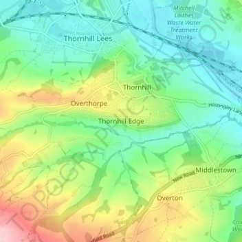 Thornhill Edge topographic map, elevation, terrain