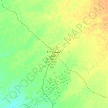 Am Timan topographic map, elevation, terrain