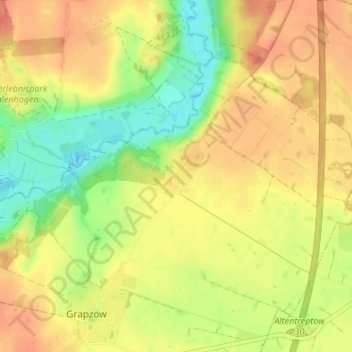 Kessin topographic map, elevation, terrain