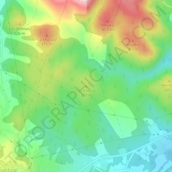 Las Chozas topographic map, elevation, terrain