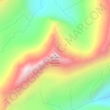 Almost-a-Dog Mountain topographic map, elevation, terrain