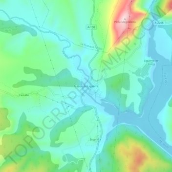 Meson de Ligüerre topographic map, elevation, terrain