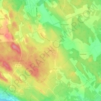 Hundweiler topographic map, elevation, terrain