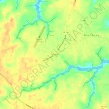 Alliance topographic map, elevation, terrain