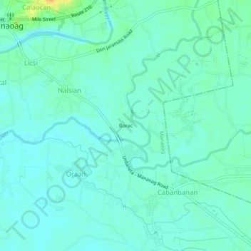 Borac topographic map, elevation, terrain