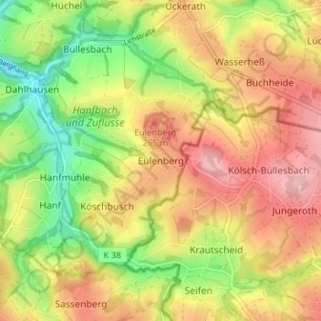 Eulenberg topographic map, elevation, terrain