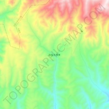 达拉土族乡 topographic map, elevation, terrain