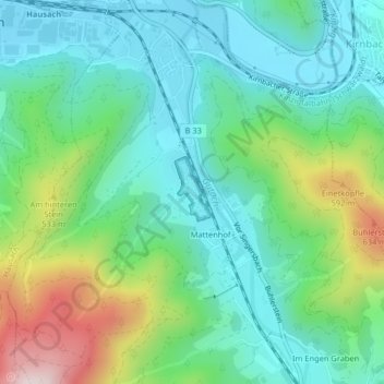 Vogtsbauernhof topographic map, elevation, terrain