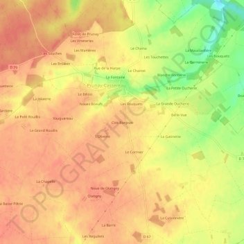 Clos Bonjean topographic map, elevation, terrain