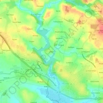 Laluisso topographic map, elevation, terrain