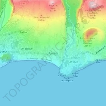 Bois-Noir topographic map, elevation, terrain