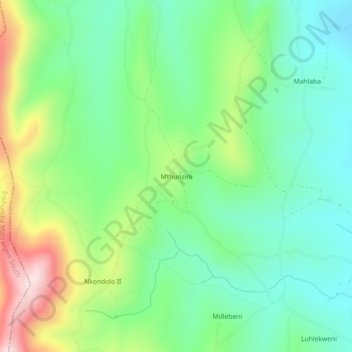 Mthunzini topographic map, elevation, terrain