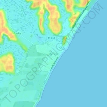 Marobá topographic map, elevation, terrain