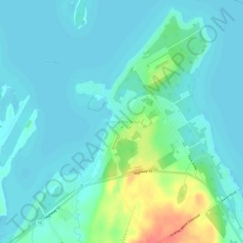 Victoria Harbour topographic map, elevation, terrain
