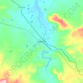 Molteno topographic map, elevation, terrain