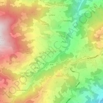 Mocogno topographic map, elevation, terrain