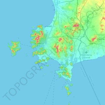 Khet Udomsak topographic map, elevation, terrain