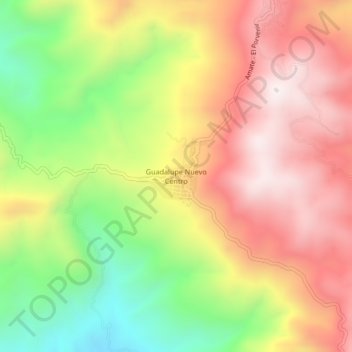 Guadalupe Nuevo Centro Topographic Map, Elevation, Terrain