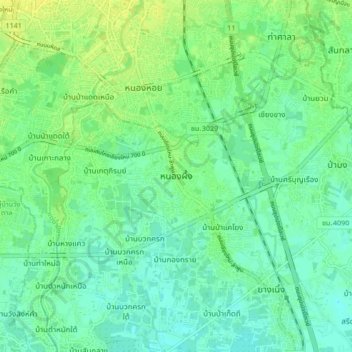 Nong Phueng topographic map, elevation, terrain