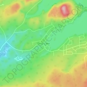 Deka Lake topographic map, elevation, terrain