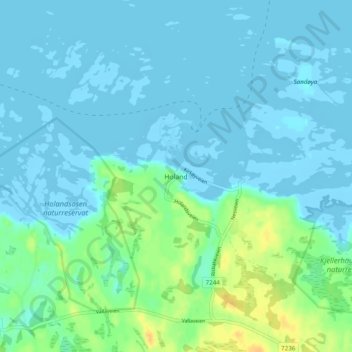 Holand topographic map, elevation, terrain