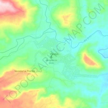 Orito topographic map, elevation, terrain