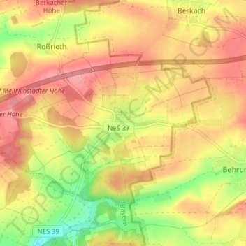 Sondheim topographic map, elevation, terrain