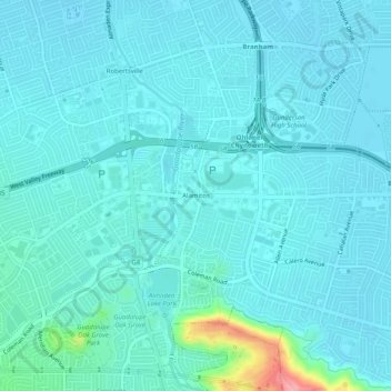 Alamitos topographic map, elevation, terrain