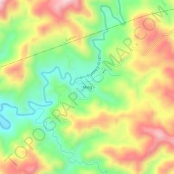 Malig topographic map, elevation, terrain