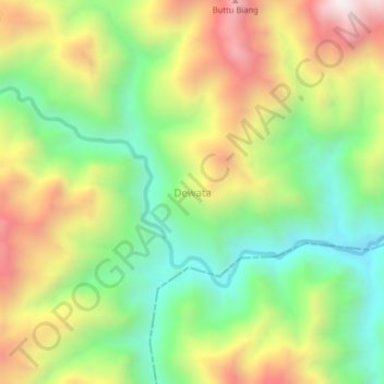 Dewata topographic map, elevation, terrain