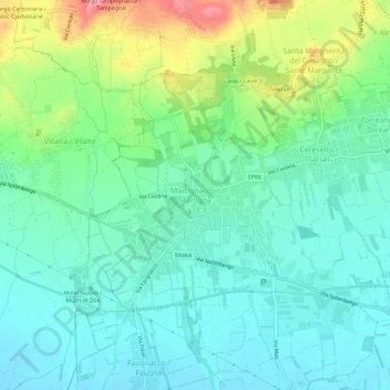Martignacco topographic map, elevation, terrain