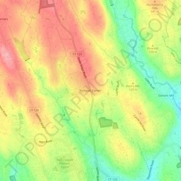 Richards Corner topographic map, elevation, terrain
