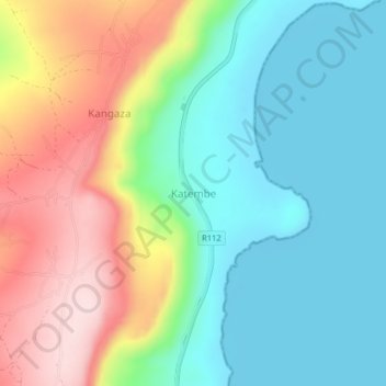 Katembe topographic map, elevation, terrain