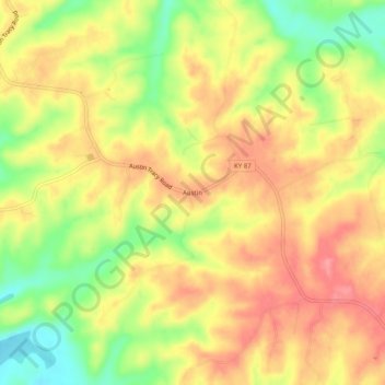 Austin topographic map, elevation, terrain