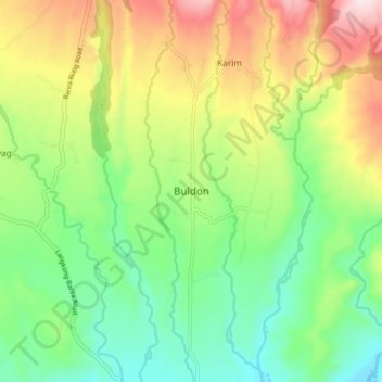 Buldon topographic map, elevation, terrain